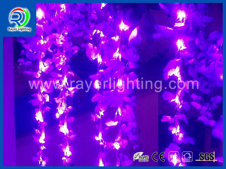 led purple curtain lights