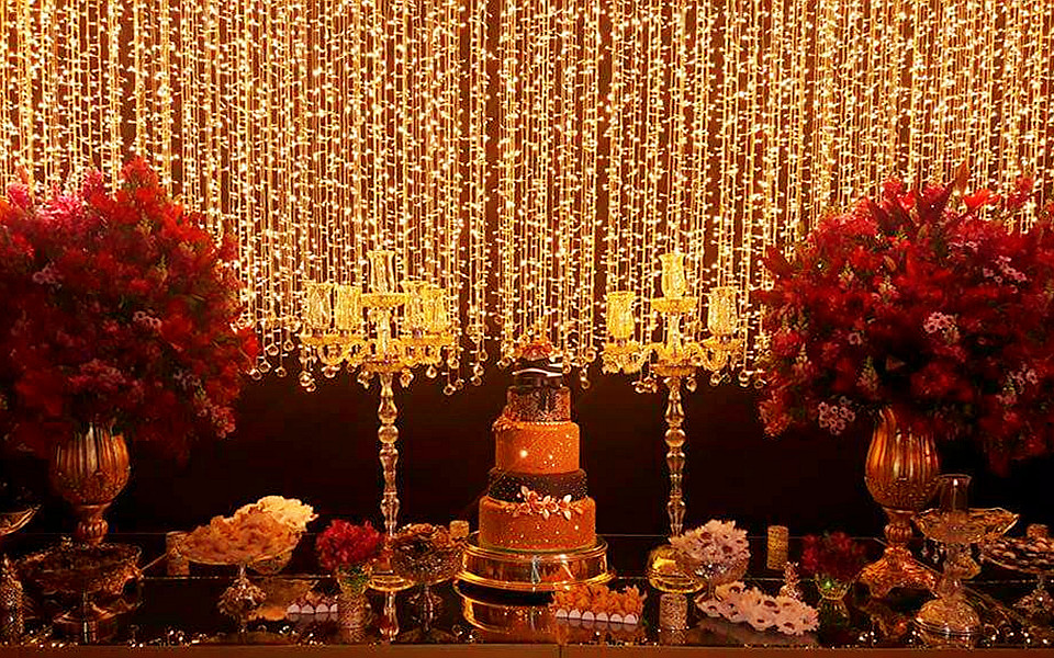 led curtain lights in brazil wedding